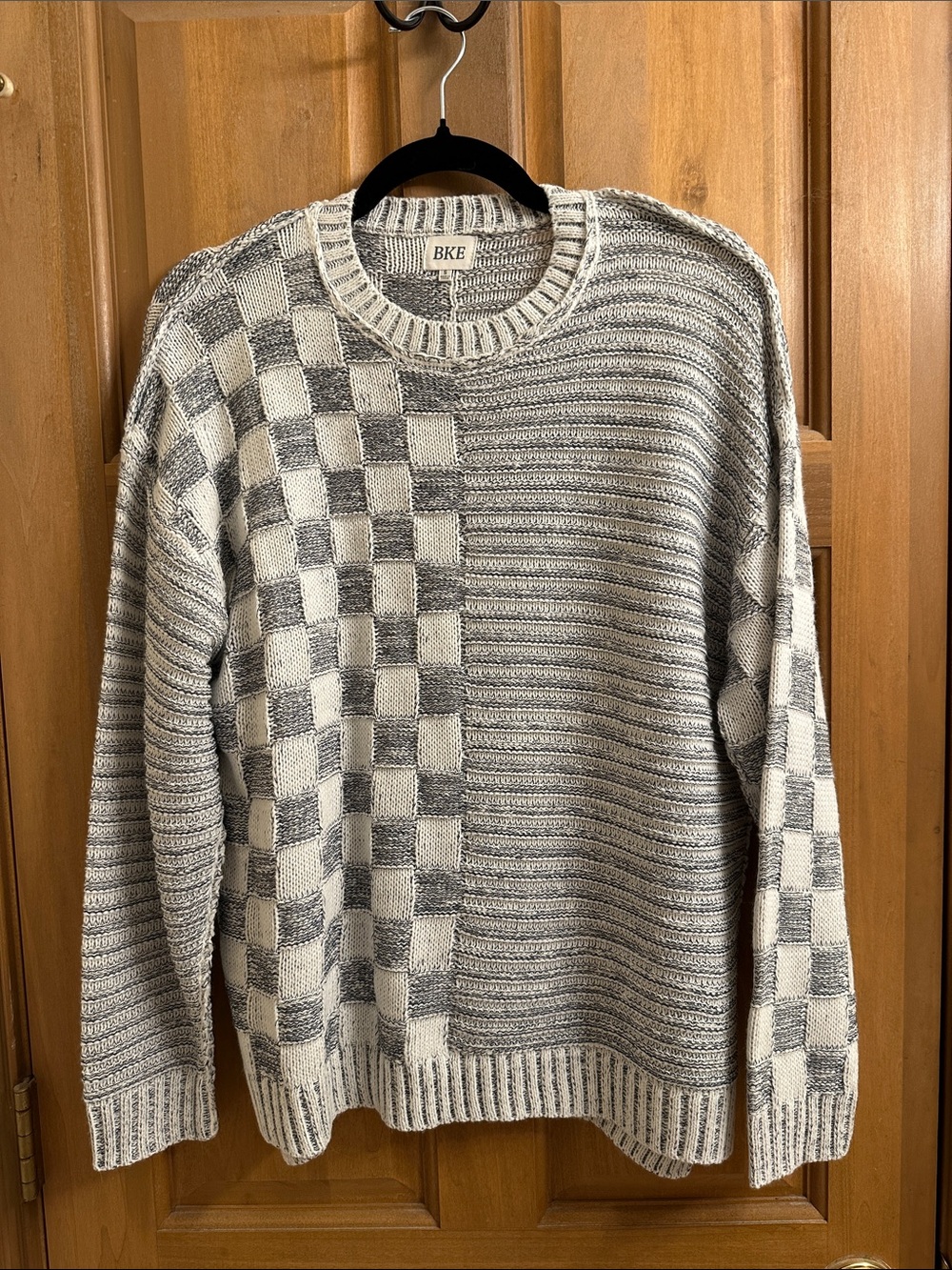 Checkered Stripe Sweater